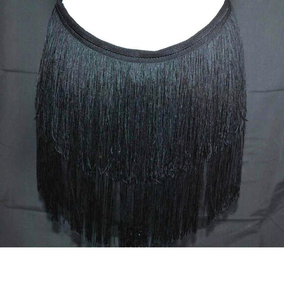 Theory Black Fringe Silk Mini Skirt - 2 - Picture 3 of 4